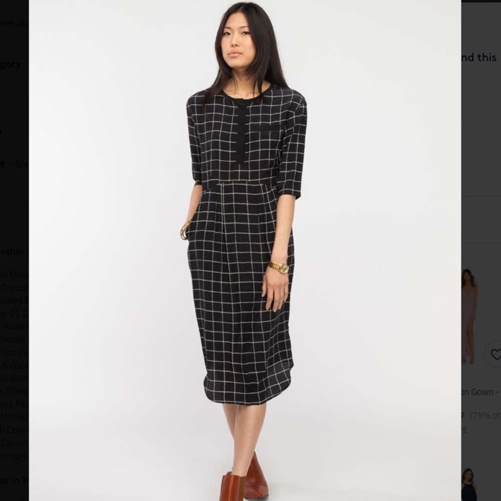 Steven Alan Silk Laurel Dress - size 4 - Black